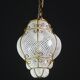 Venini Amazing Venetian Lantern in Murano Reticello Glass, 1950s