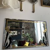 Hand-painted Art Deco beveled mirror - 1930