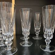 12 Saint-Louis Guernesey model champagne flutes in cut crystal