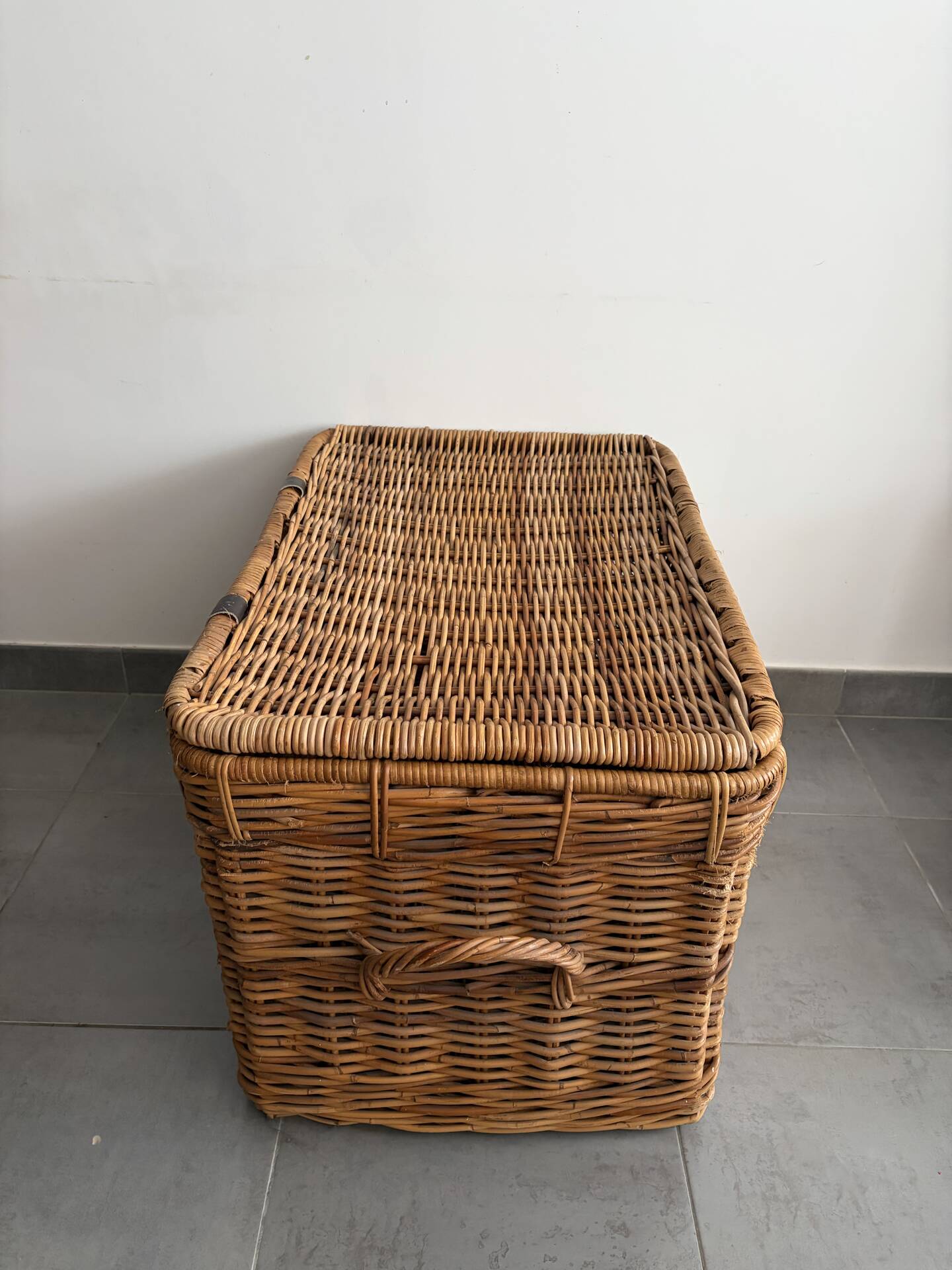 Large vintage wicker trunk