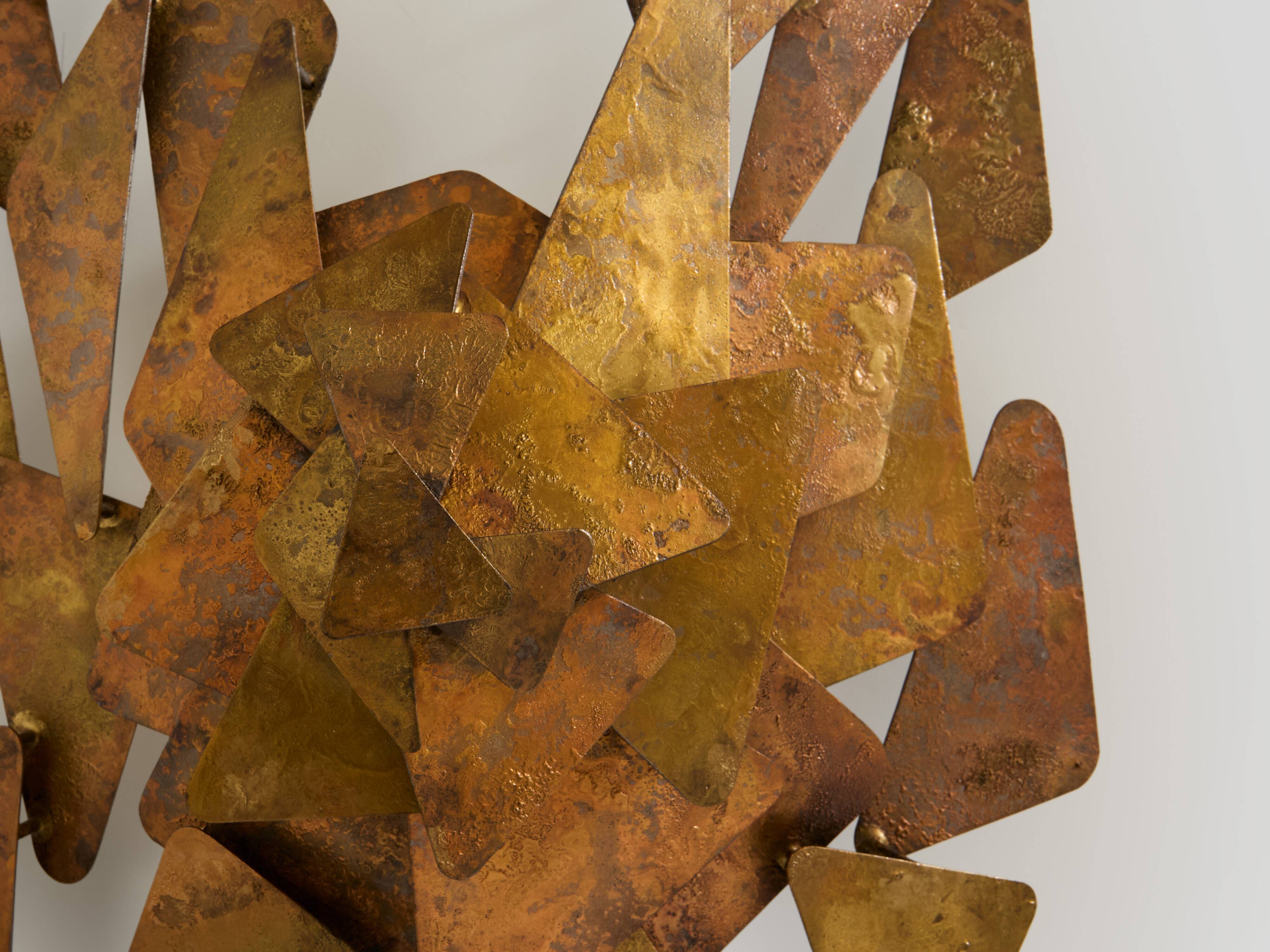 Auguste fixed sculpture metal appliqué patinated around 1970