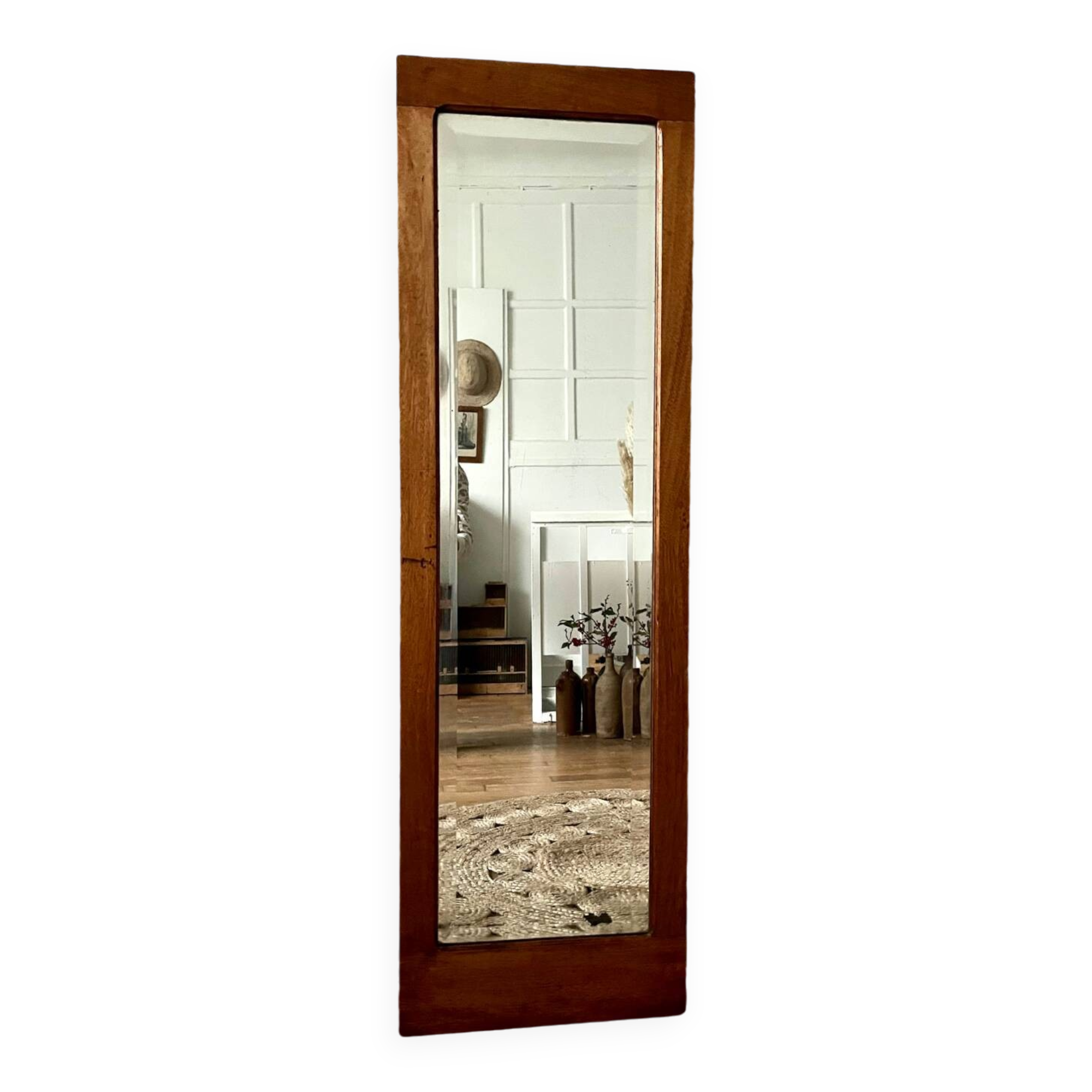 Large rectangular beveled mirror