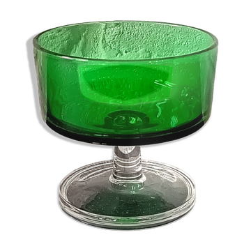 6 COUPES à pied couleur vert émeraude, Cavalier Luminarc France