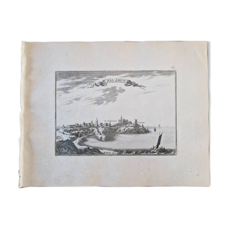 Gravure sur cuivre XVIIème siècle "Palamos", par Sébastien de Pontault de Beaulieu (1612-1674)