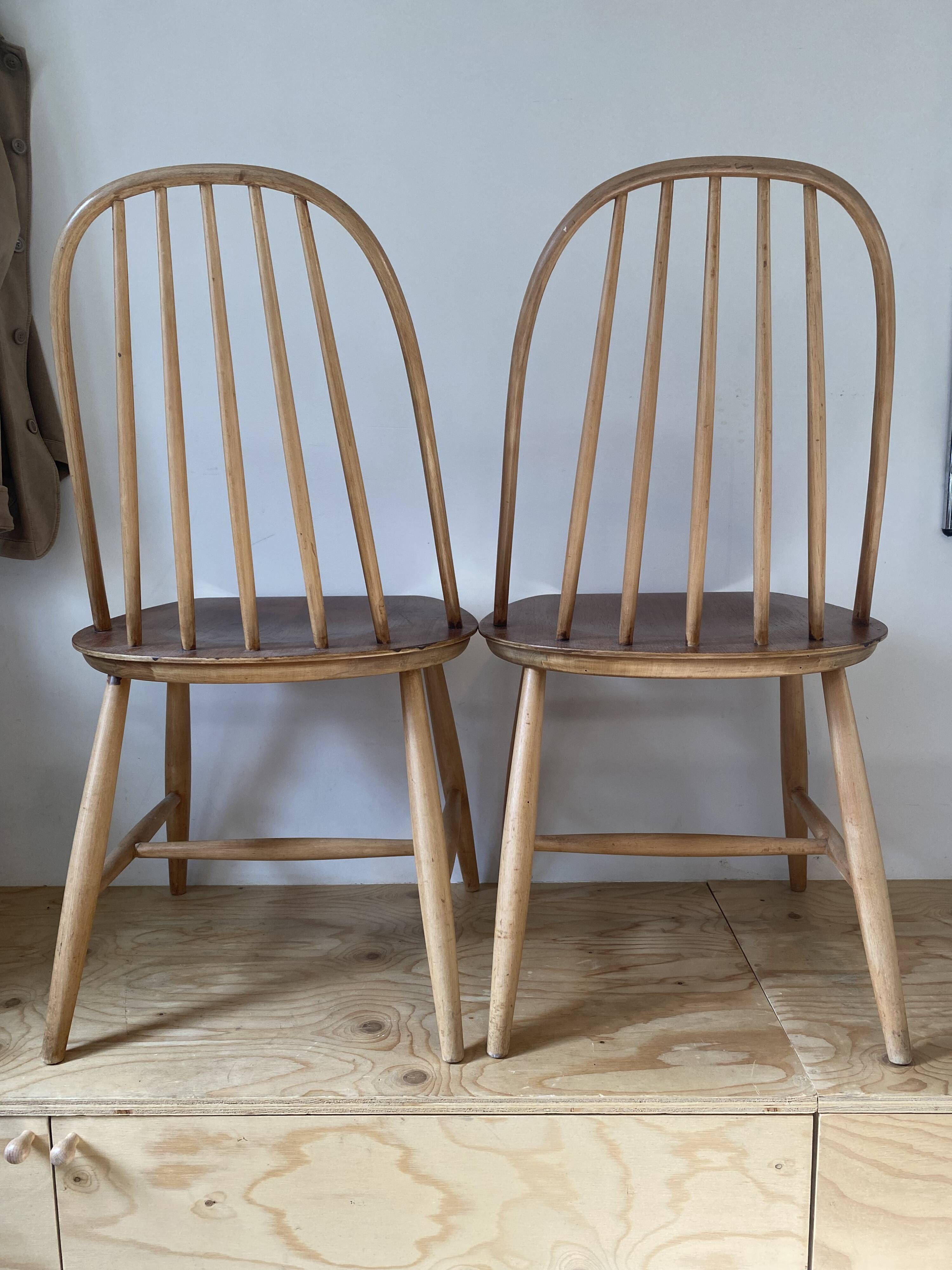 Pair of Scandinavian chairs - Hagafors Mod.16 - molded teak & ash