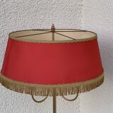 Vintage brass floor lamp in scale and opaline 1950