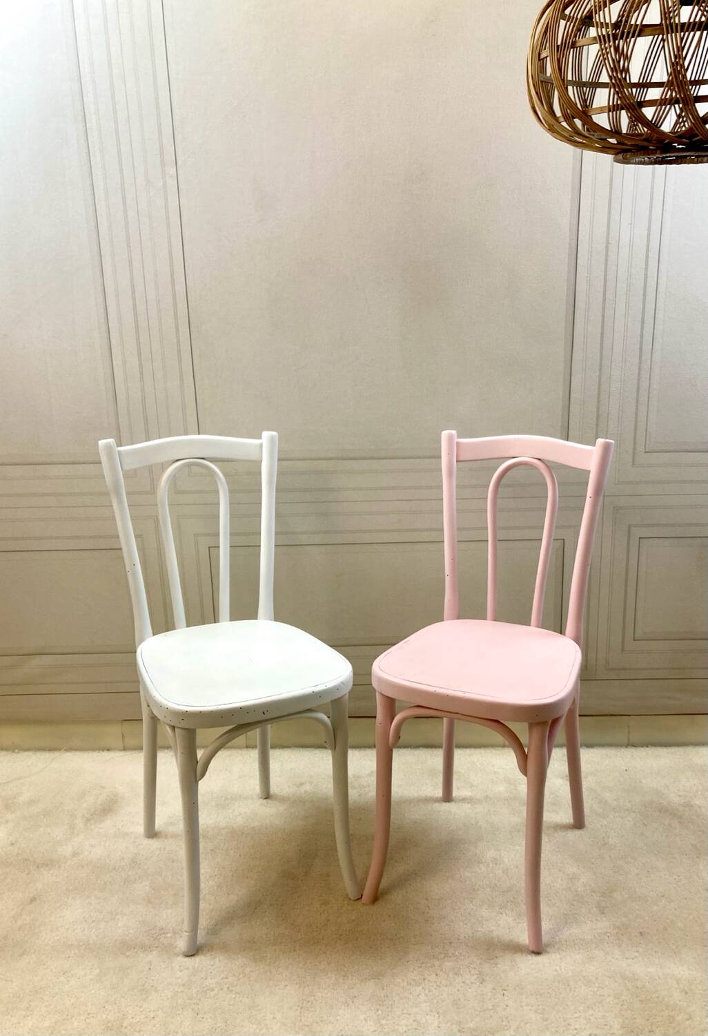 Vintage Thonet bistro chairs – pastel colours