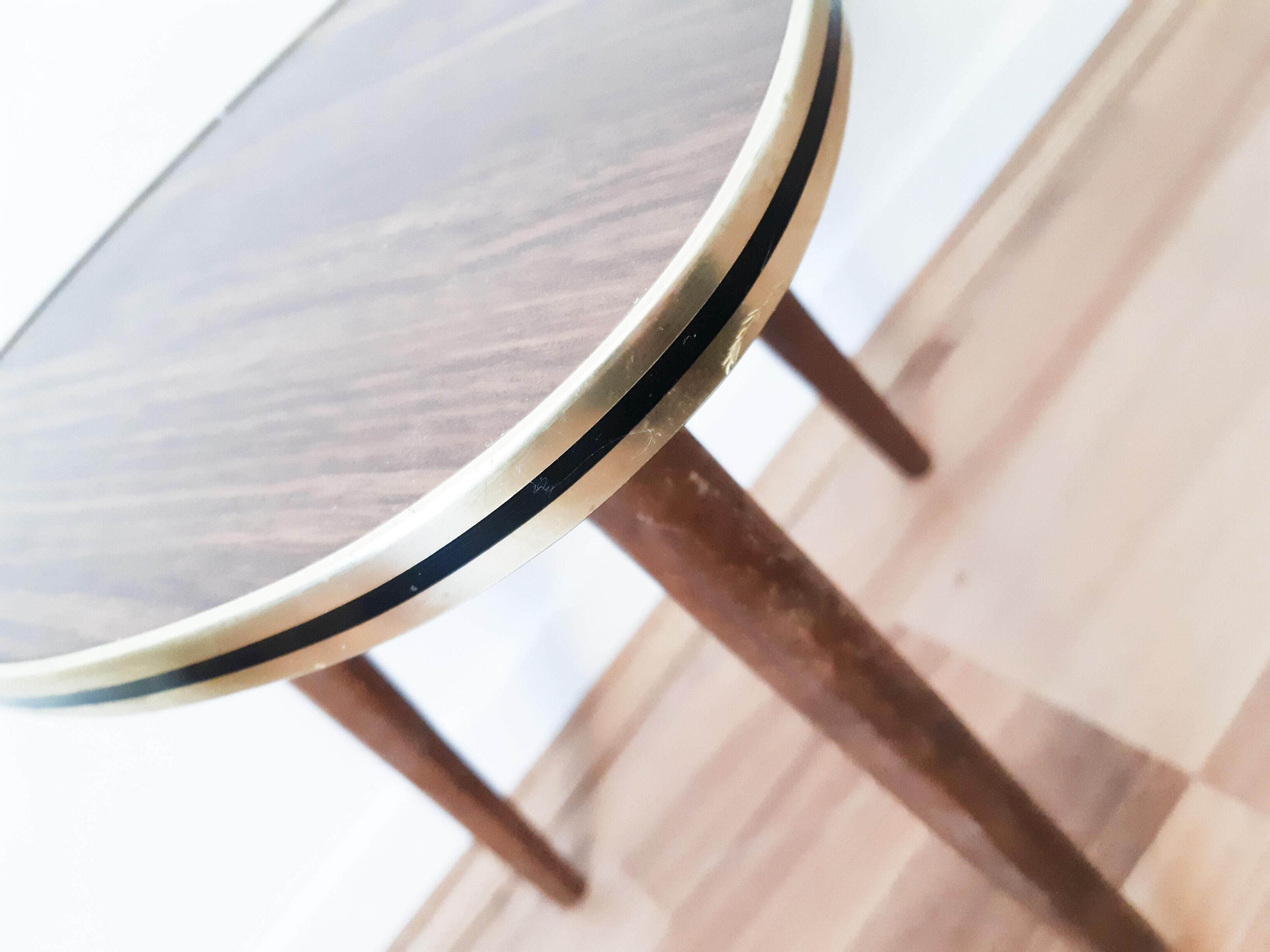 Wooden pedestal table, vintage French, 50s