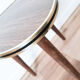 Wooden pedestal table, vintage French, 50s