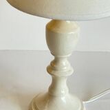 Vintage White-Cream Lacquered WOOD LAMP