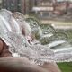 Lausitzer Glaswerke, East German (GDR) Crystal Glass Serving Bowl, Medea Design by R. Koschnick