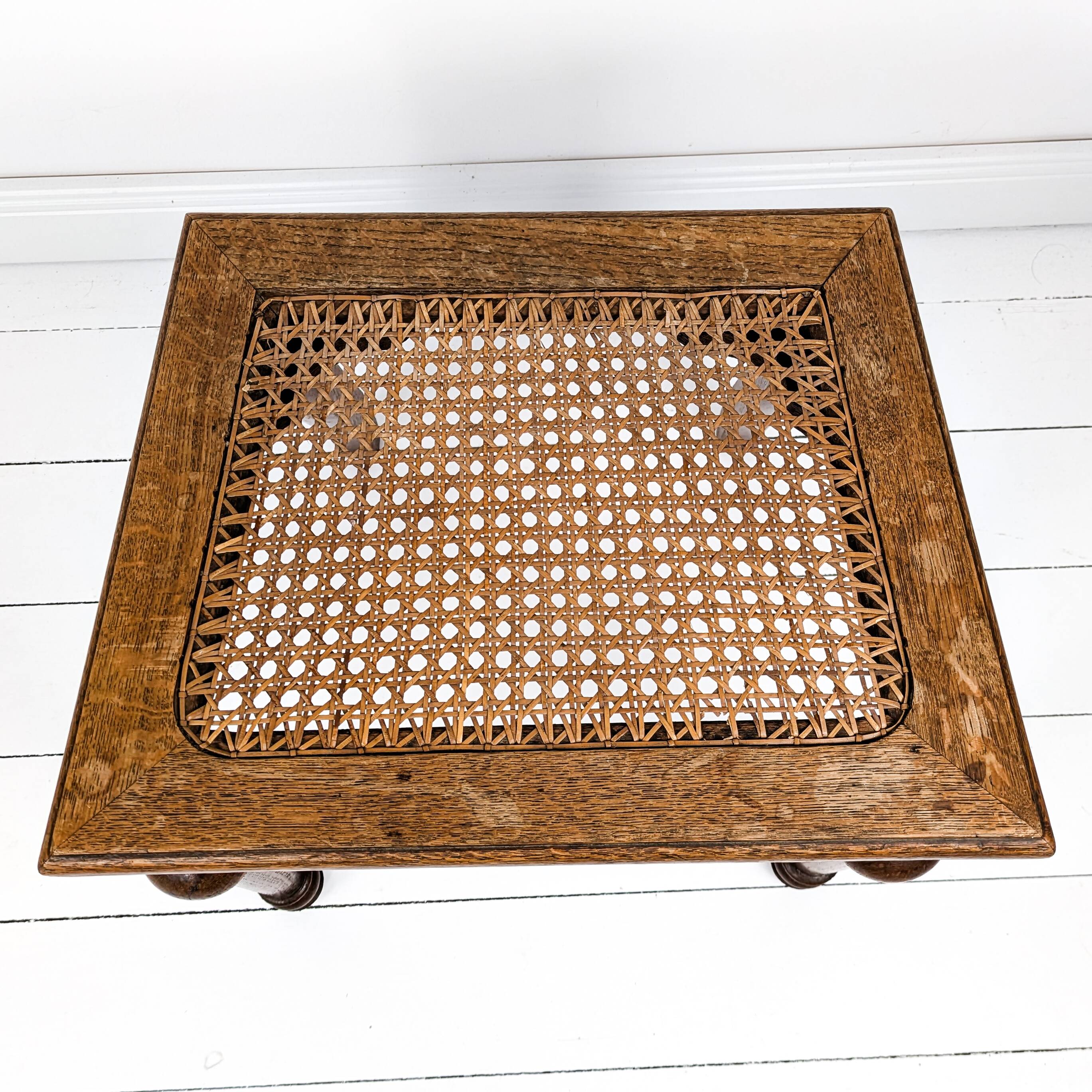 Tabouret vintage tressé viennois tourné table d'appoint vieux tabouret de piano banc de piano orneme