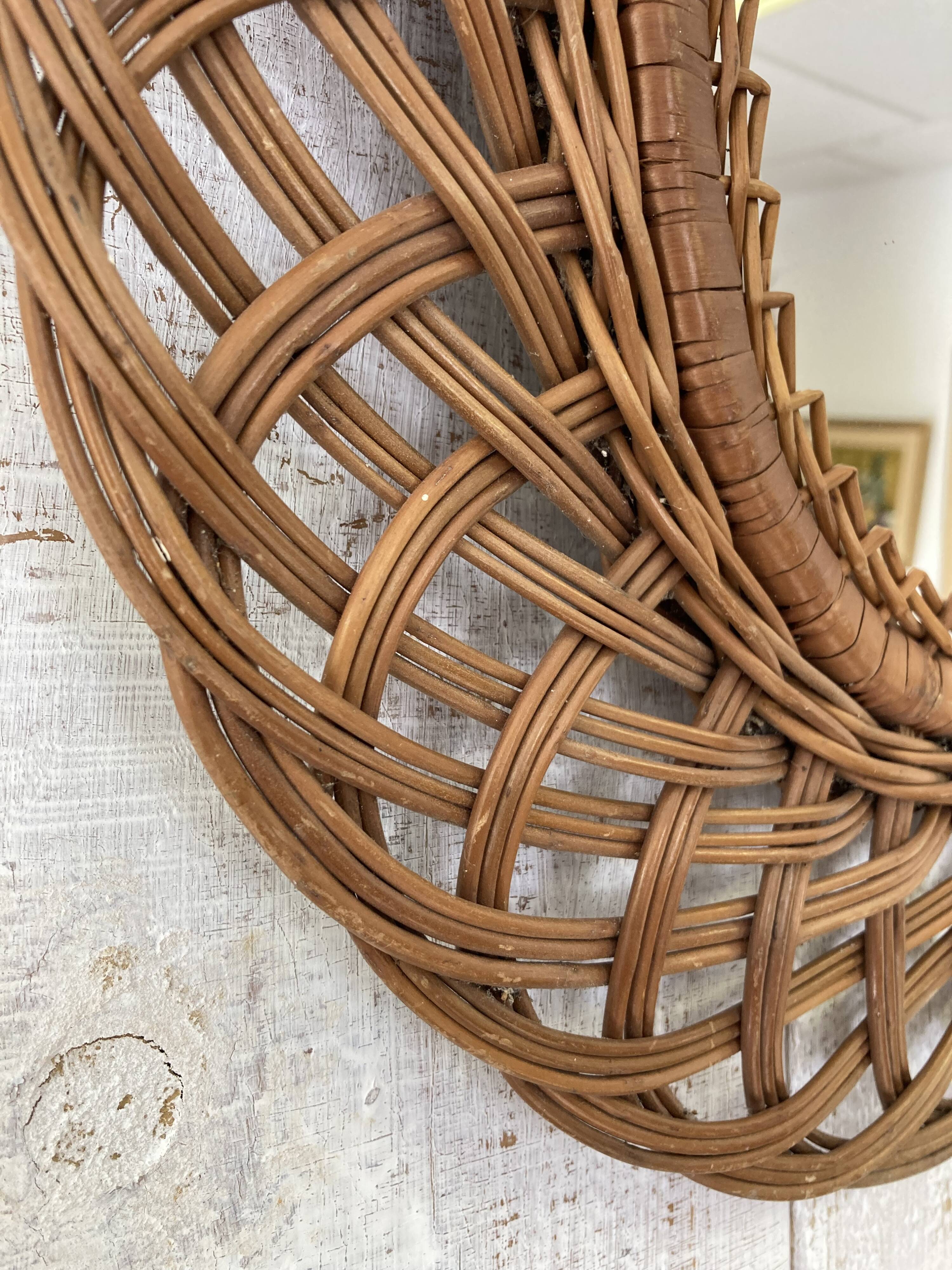 Vintage wicker mirror