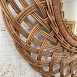 Vintage wicker mirror