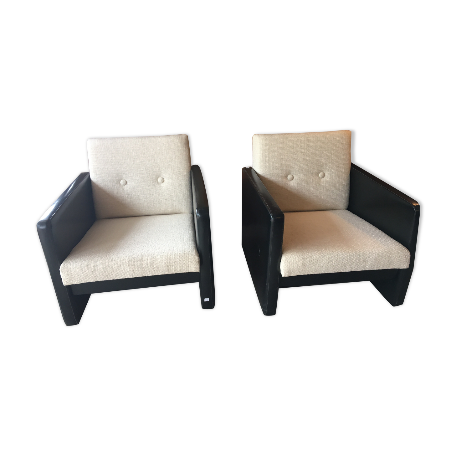 Pair of low chairs, 70s