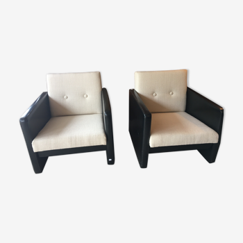 Pair of low chairs, 70s
