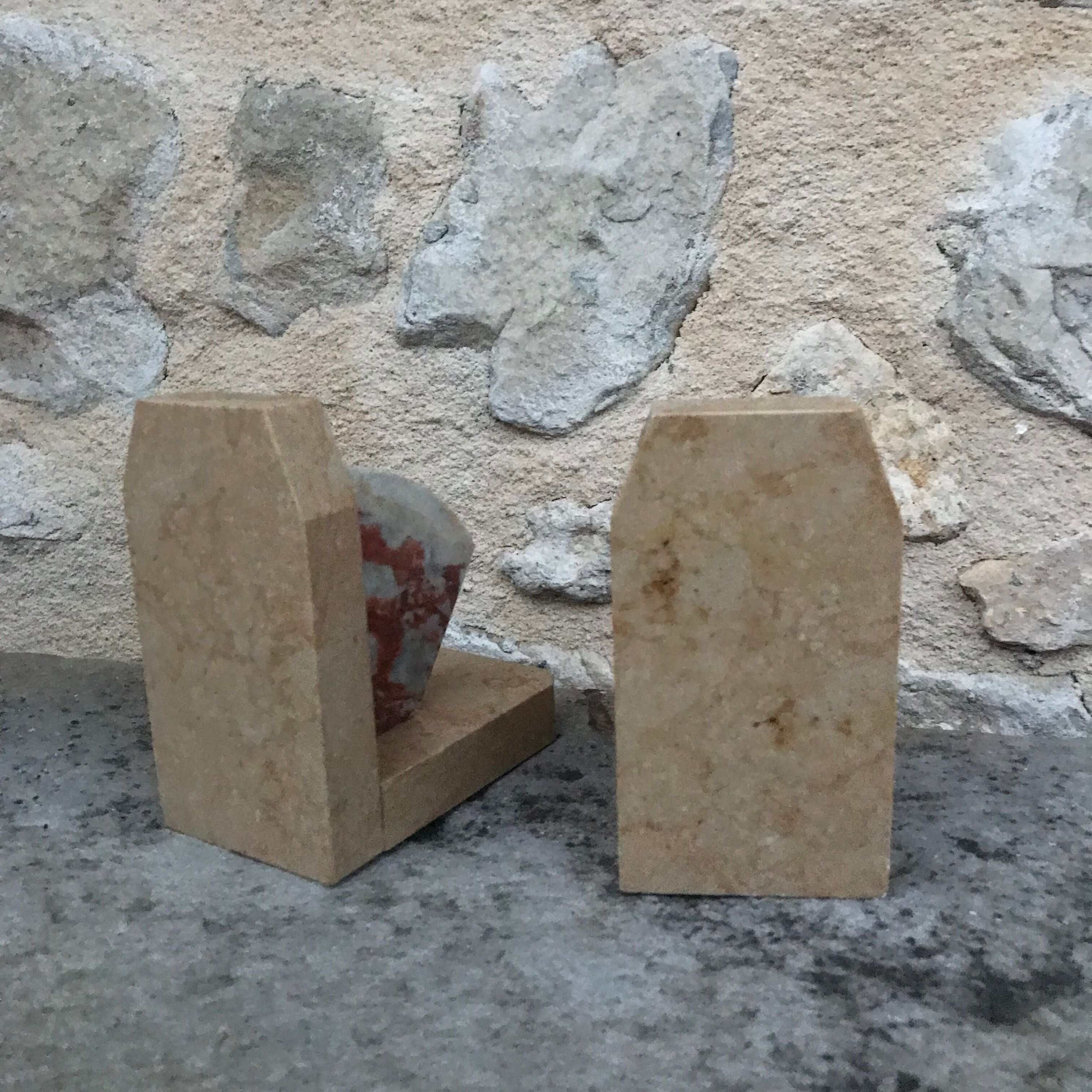 Modernist marble bookends