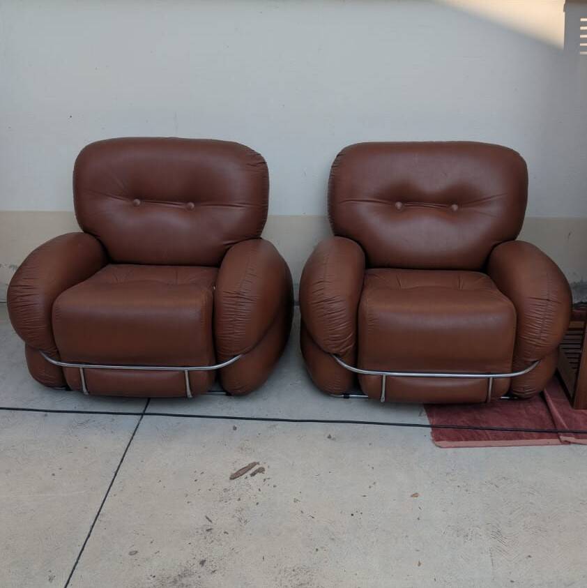 Set of 2 Okay armchairs by Adriano Piazzesi, 70s