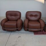 Set of 2 Okay armchairs by Adriano Piazzesi, 70s