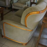 Two-seater sofa almond green velvet