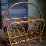 Rattan magazine holder 50s