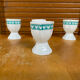 Set of 4 egg cups francoise saget white porcelain chicken decor