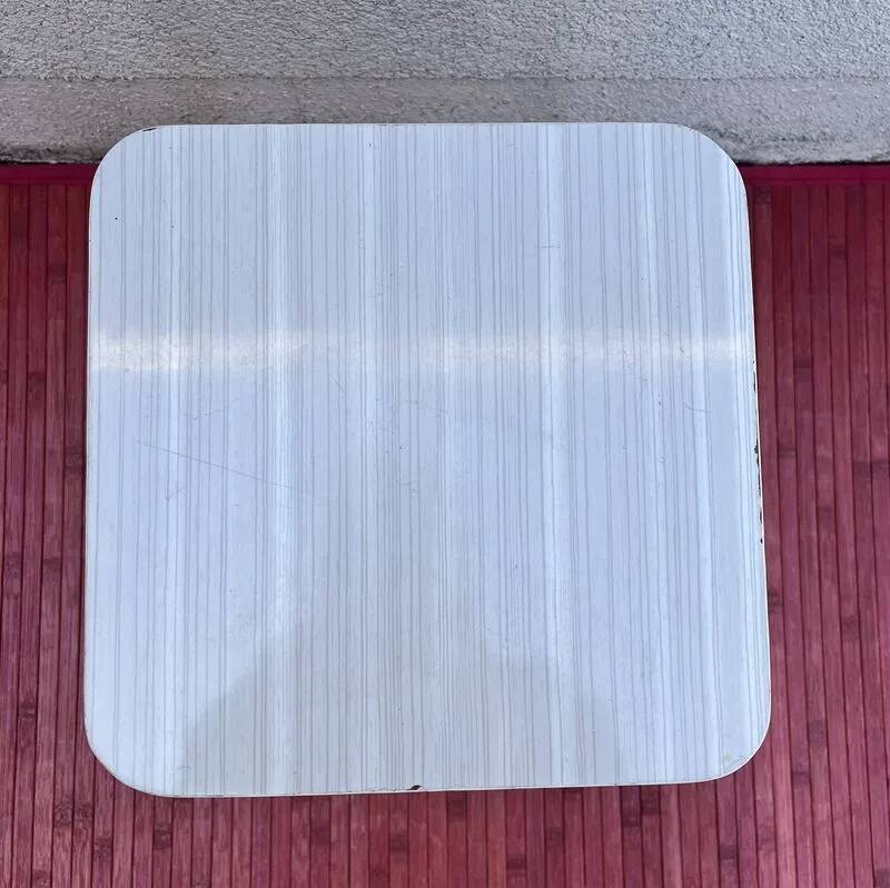 White formica stool