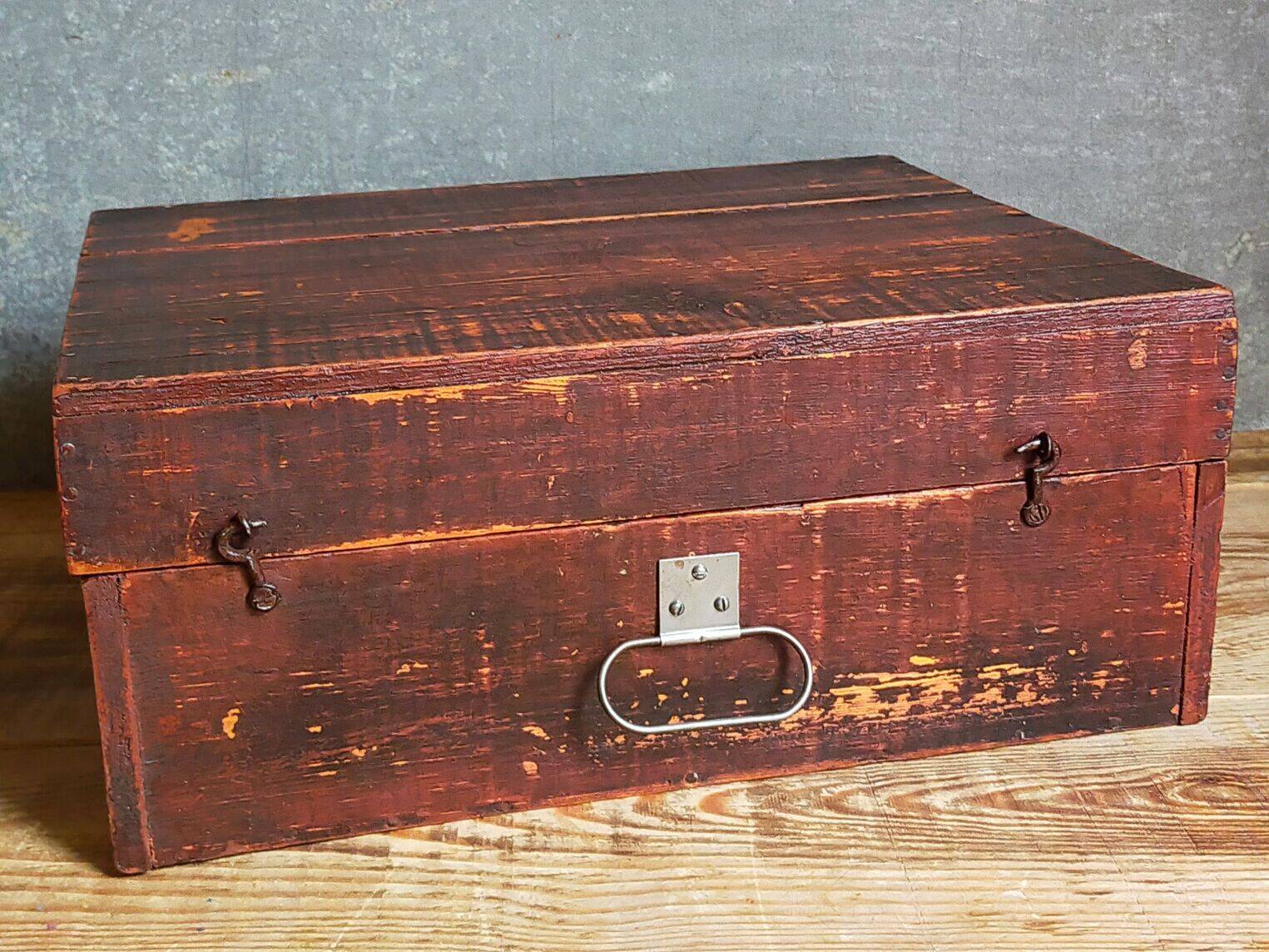 Painted wooden chest