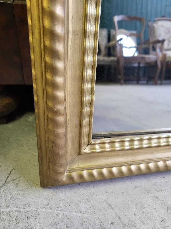 Rectangular old golden mirror