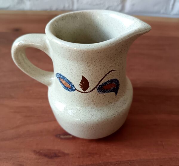 Service à café grès motif floral vintage , faïence de Saint-Amand Sologne