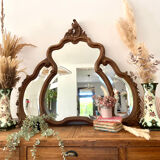 Beveled carved wooden mirror 120x103 vintage