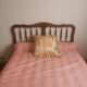 Solid carved cherry wood bed 140x190 with base