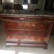 Louis-Philippe mahogany commode with flame finish – 4 drawers – Marble top