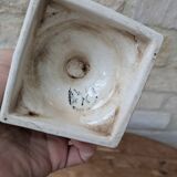 Antique Italian ceramic vase in slip style with rose decoration