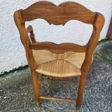 Provencal straw armchair in walnut