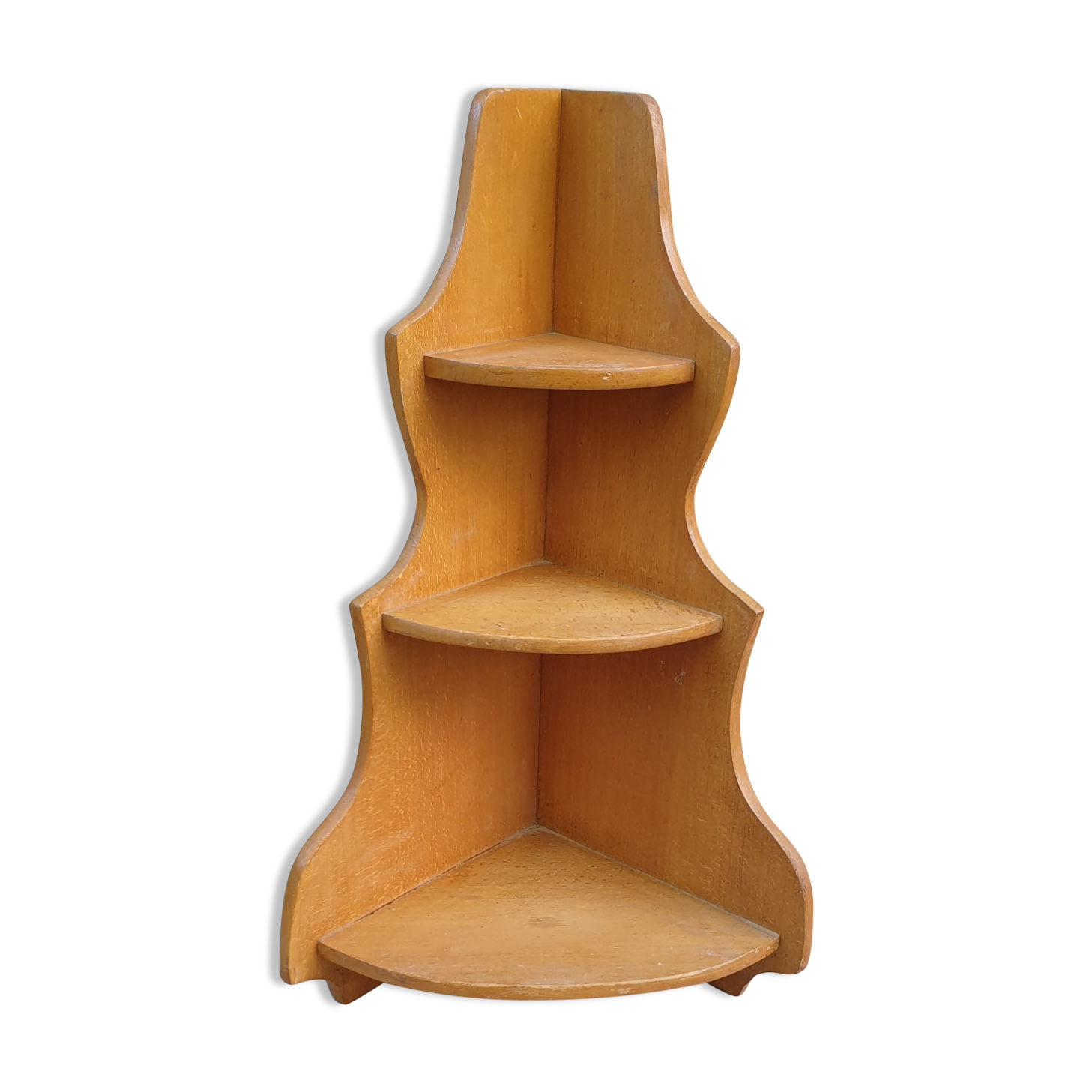 Etagère d'angle à poser en bois massif