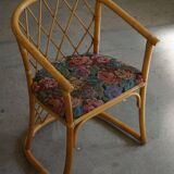 Set of 6 sculptural vintage bamboo dining chairs, modern Danish design, made in the 1960s.