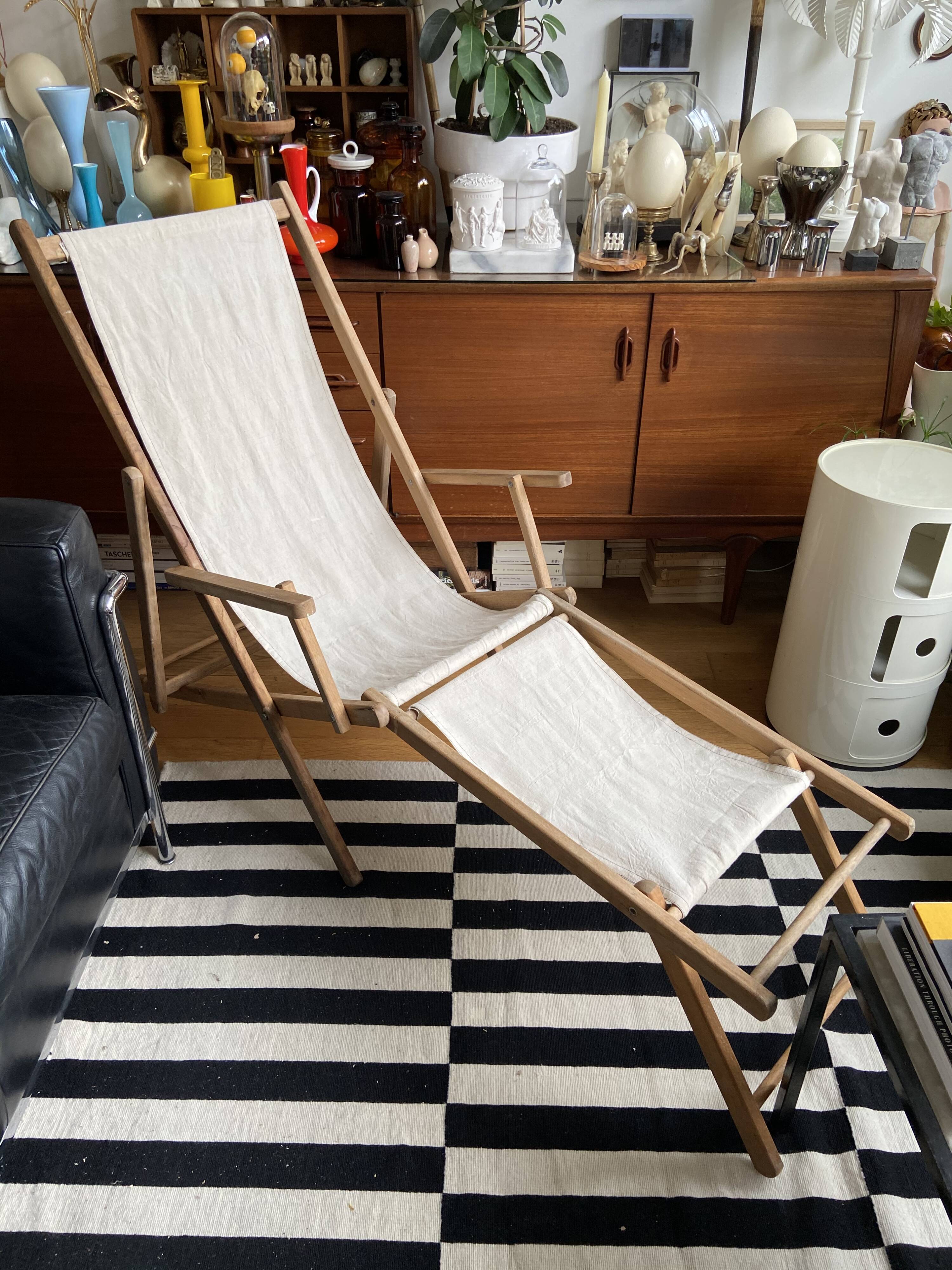 Transat de plage chilienne en bois et coton