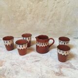 Coffee service in sandstone Amerindian motif