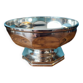 Cup on foot salad bowl in silver metal with goldsmith hallmarks