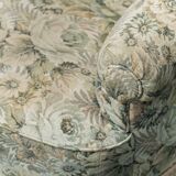 Banquette 2 places en tissu fleuri, années 1950