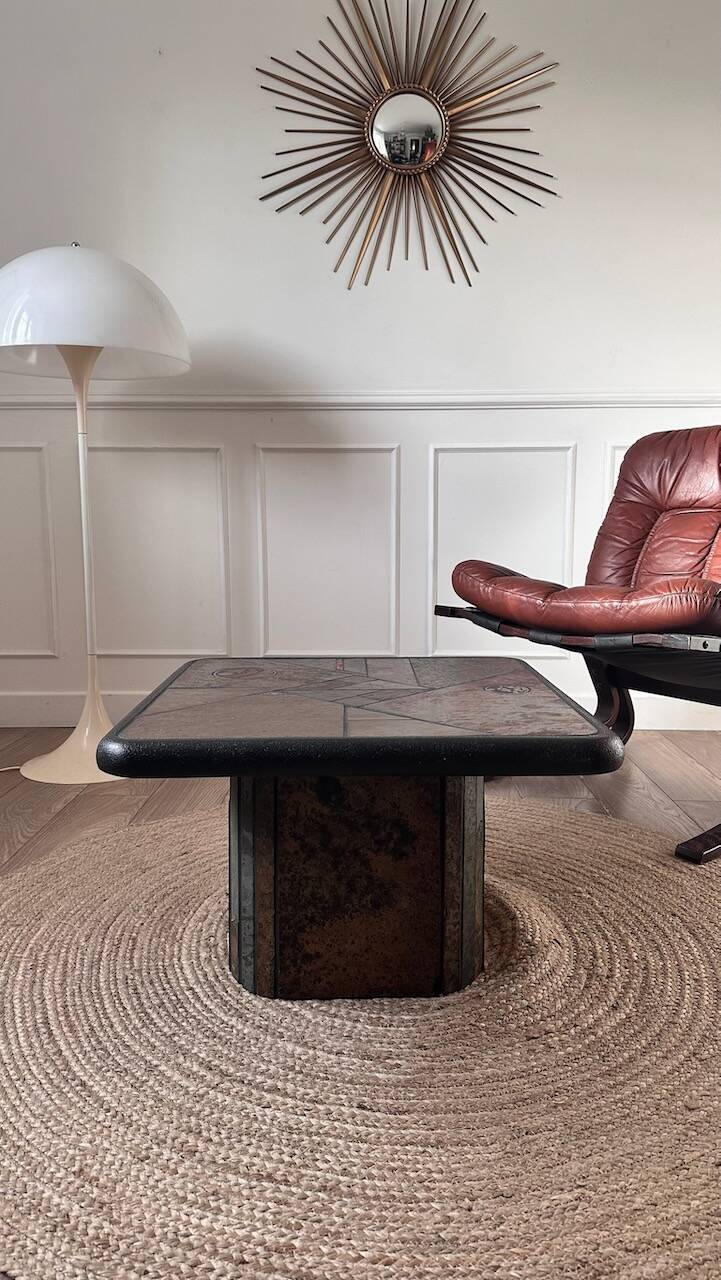 Brutalist coffee table by Paul Kingma