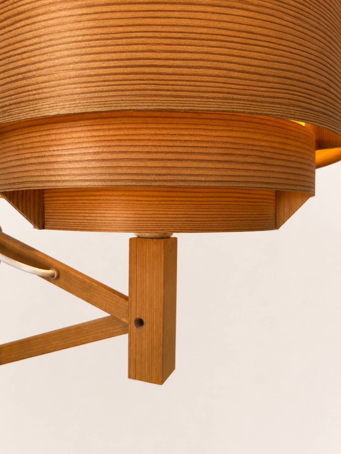 Vintage wall lamp, pine slats, Hans Agne Jakobsson Sweden 1970