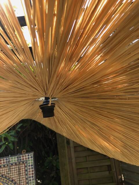 Chips pendant light in raffia 100cm