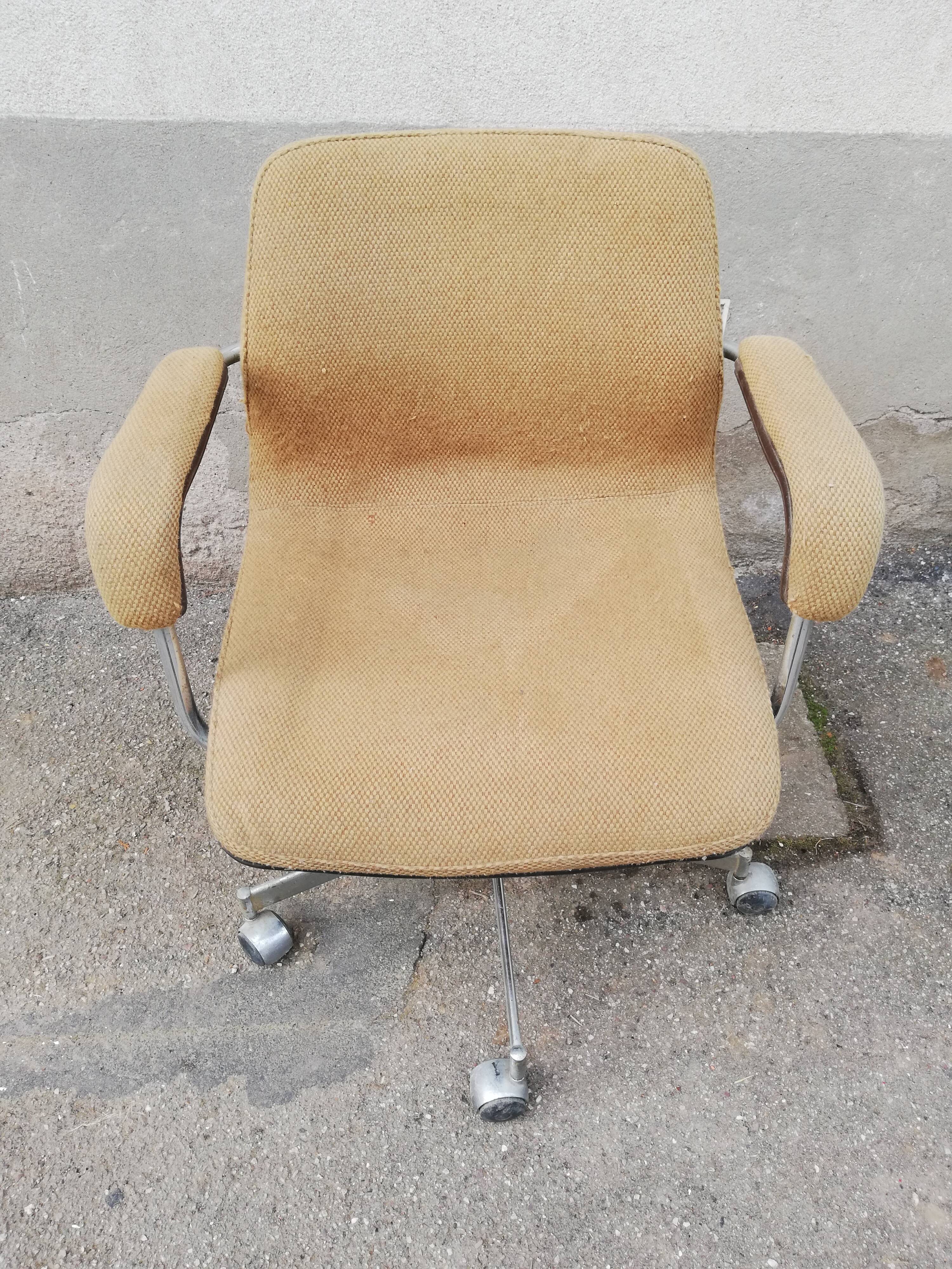 Vintage office chair yellow fabric