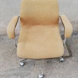 Vintage office chair yellow fabric