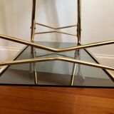 Smoked glass and gilded brass trolley