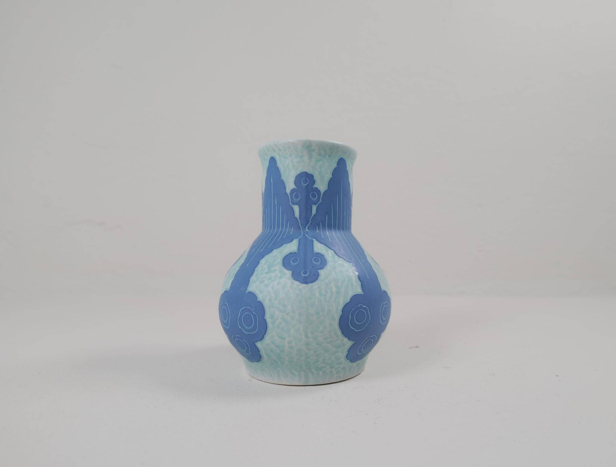 Art Deco Vase Sgraffito Gustavsberg Josef Ekberg Sweden 1922