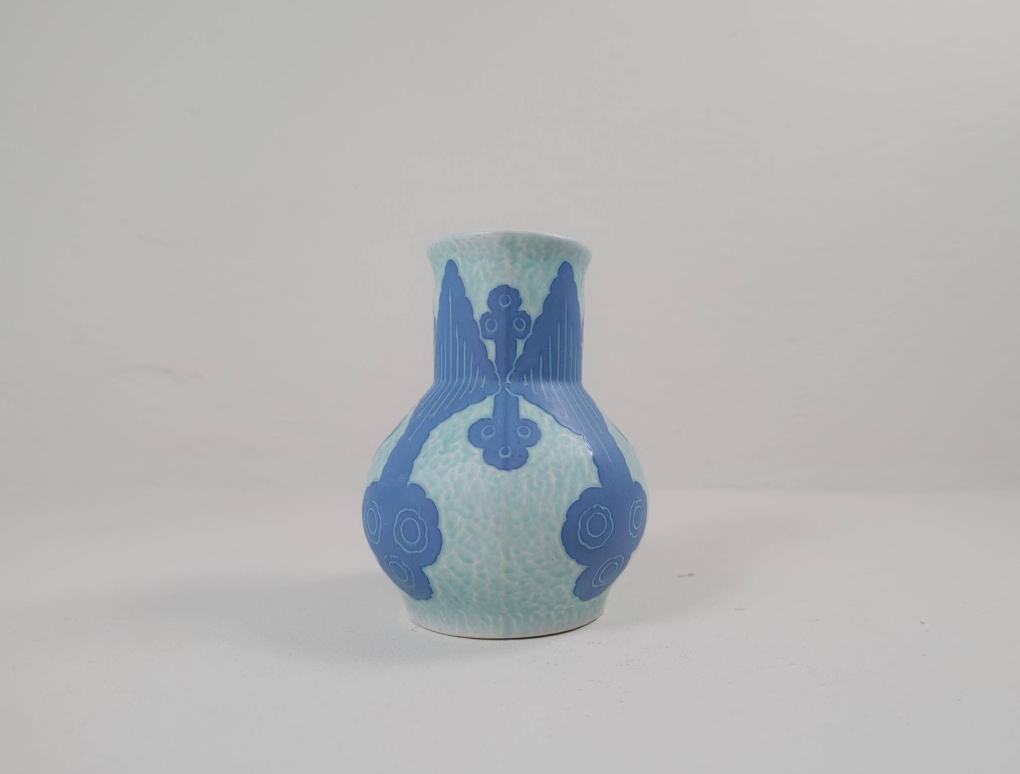 Vase Art Déco Sgraffito Gustavsberg Josef Ekberg Suède 1922