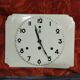 Small white art deco earthenware wall clock